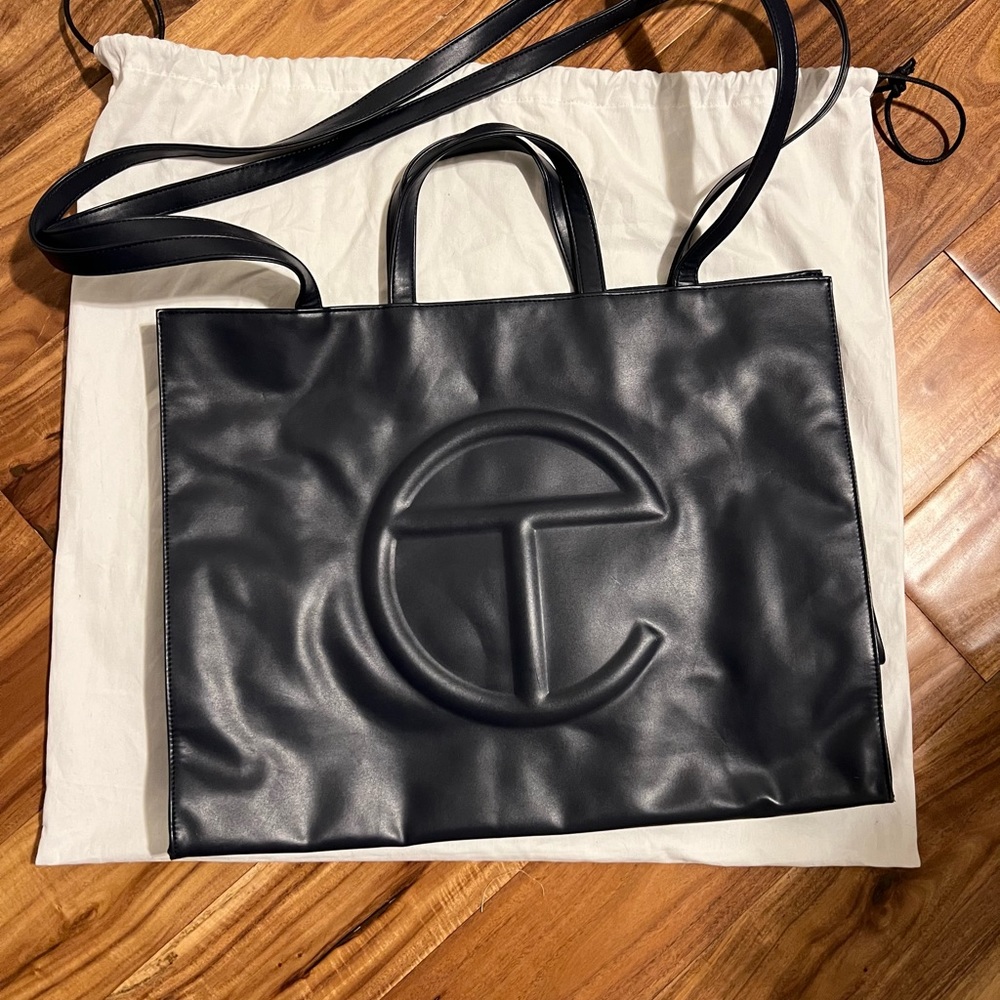 Large Navy Telfar Shopper